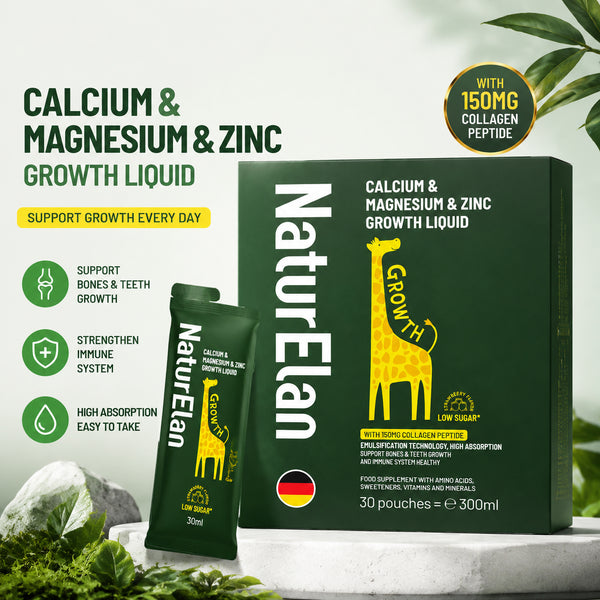 NaturElan Calcium Magnesium Zinc Growth Liquid – Daily Bone & Height Support for Kids - hover