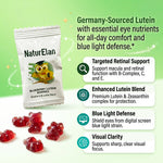 NaturElan Blueberry Lutein Gummies for Eye Health – 11 Key Nutrients & Blue Light Support (45 Gummies)