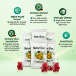 NaturElan Blueberry Lutein Gummies for Eye Health – 11 Key Nutrients & Blue Light Support (45 Gummies)