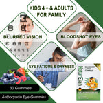 NaturElan Blueberry Lutein Gummies – 11 Key Nutrients for Eye Health, Kids & Adults