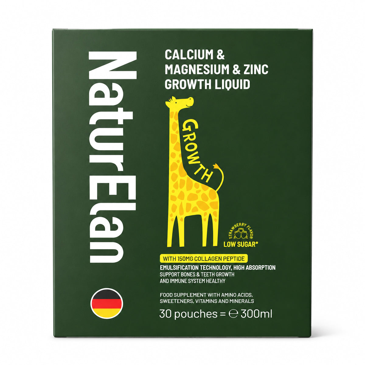 NaturElan Calcium Magnesium Zinc Growth Liquid – Daily Bone & Height Support for Kids